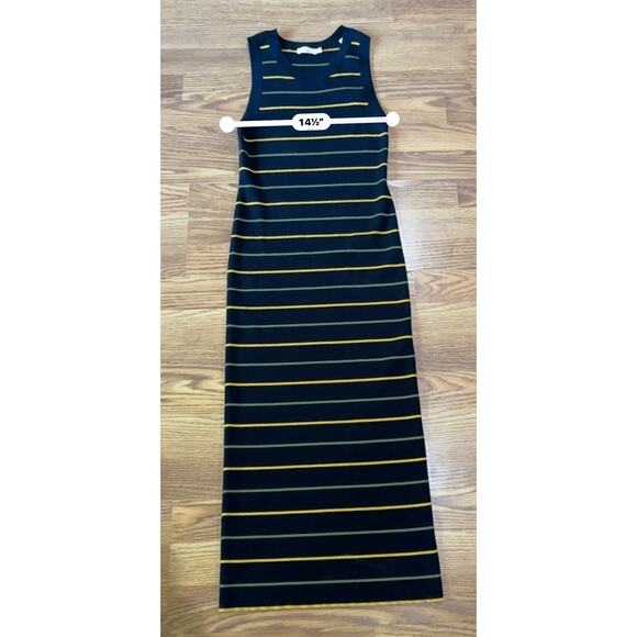 A.L.C Bodycon sleeveless Striped Shane Dress black knit midi dress size M - Picture 4 of 11